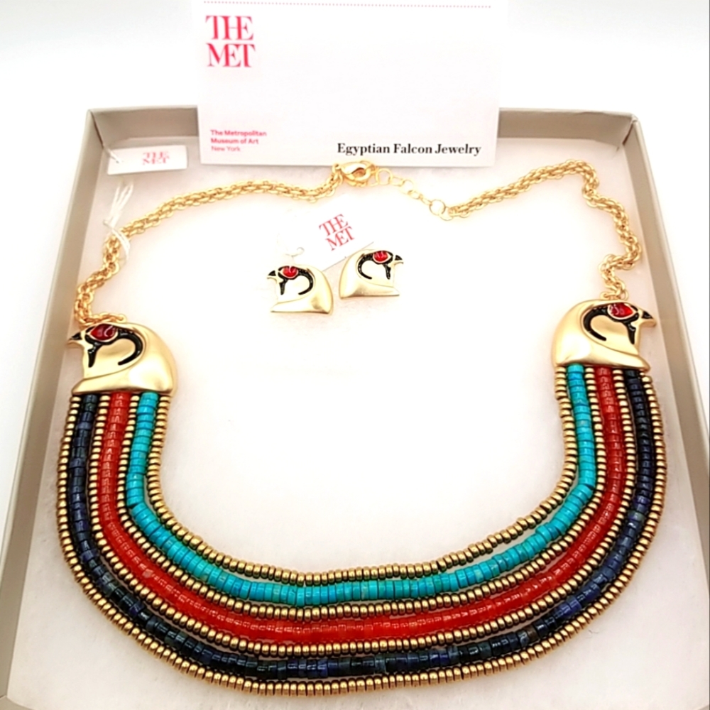The MET Egyptian Falcon Jewelry Set